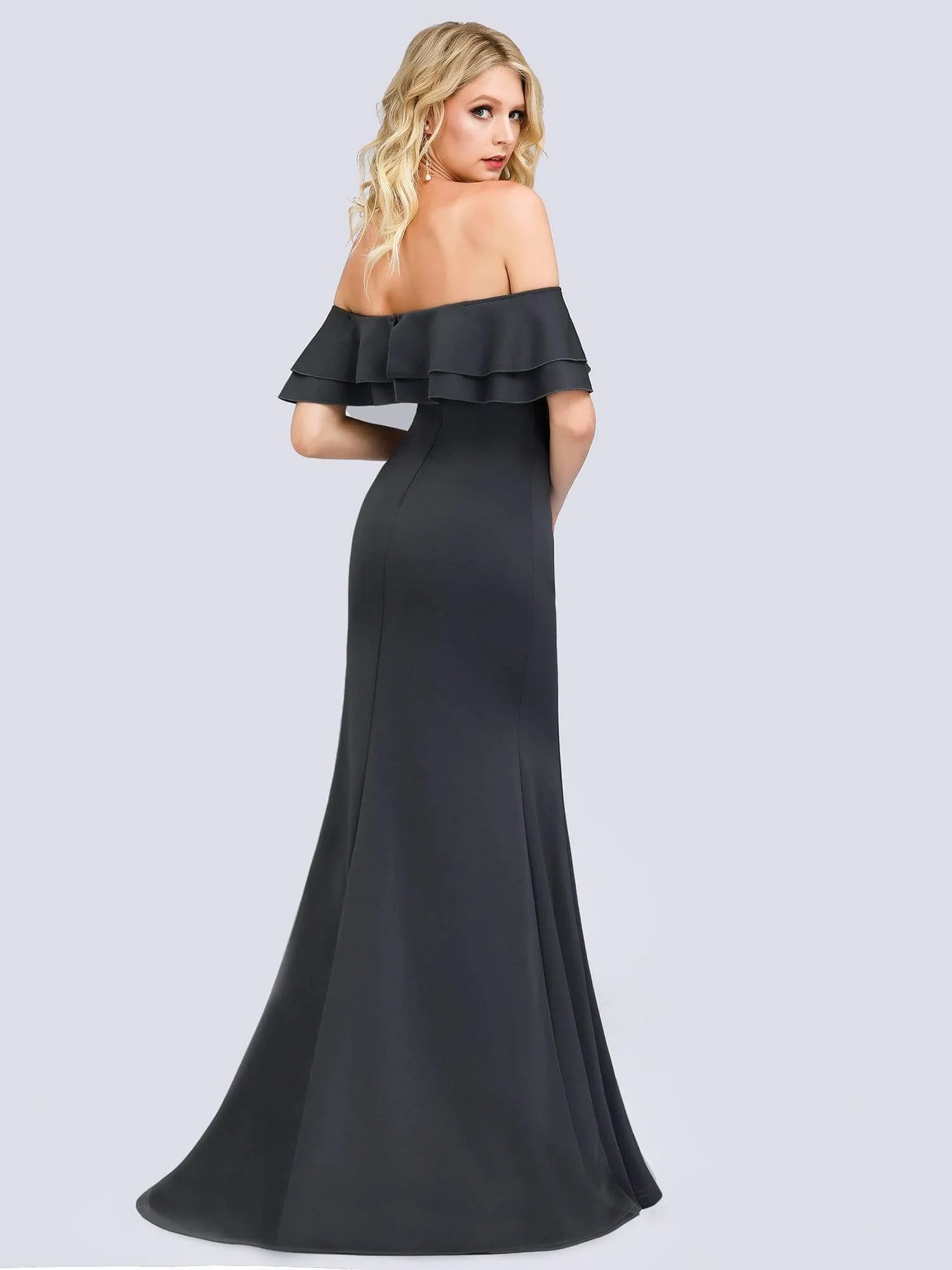 Romantic Off Shoulder Fishtail Evening Dress