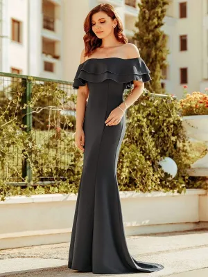 Romantic Off Shoulder Fishtail Evening Dress