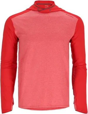 Simms SolarFlex UPF 50  Shirt - Premium Sun Protection Hoodie for Men, Lightweight, Quick-Dry, Breathable Outdoor Apparel for Men (Cutty Red Htr/Cutty Red, XXX-Large)
