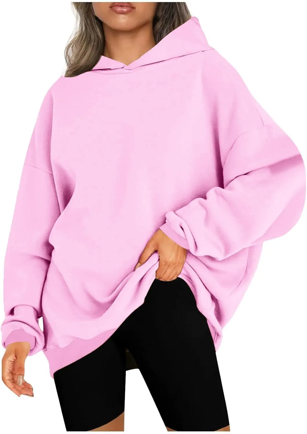 SMIDOW Womens Oversized Hoodies Sweatshirts Fleece Hooded Pullover Tops Sweaters Casual Fall Fashion Outfits 2023 y2k Clothes