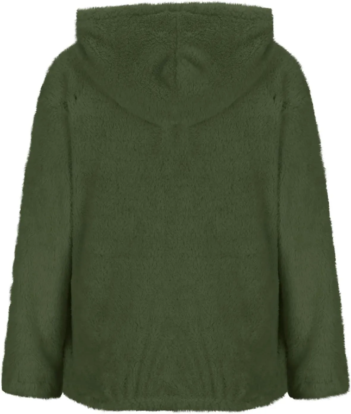 Solid Plush Hoodies for Women Drawstring Round Neck Fleece Pullover Sweatshirts 2025 Winter Oversized Hooded Tops