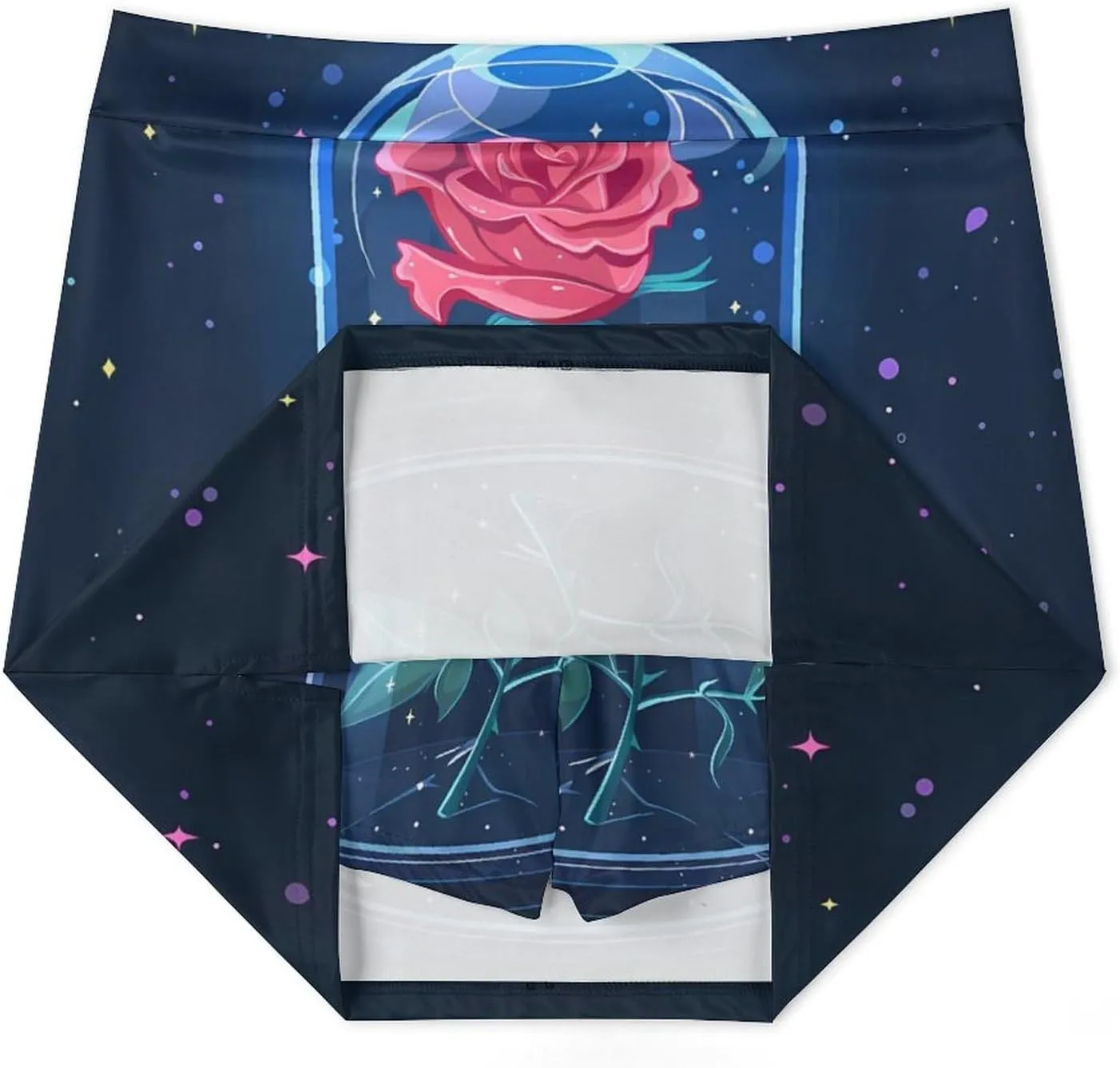 Spaces Galaxy Red Rose Women's Skort Athletic Skirt Golf Skorts A-line Skirts with Built-in Shorts Pockets