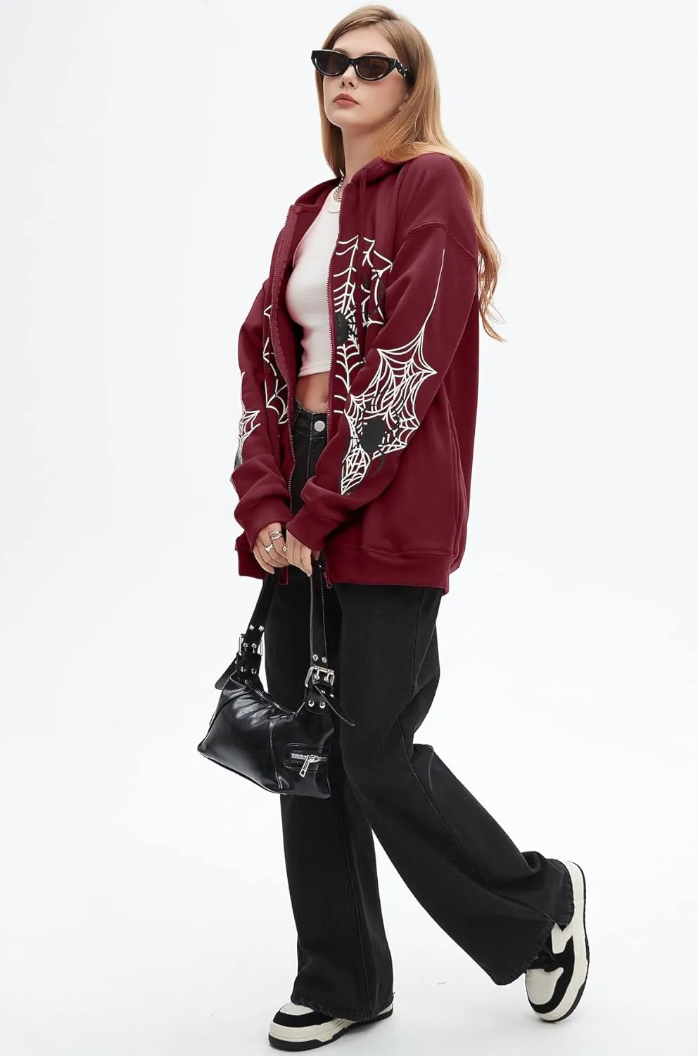 Spider Graphic Hoodies Y2k Zip Up Hoodie Men Women Oversized Sweatshirts Y2k Jacket Streetwear Vintage Tops