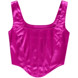 Street Drawstring Slim-Fit Backless Sleeveless Satin Versatile Top