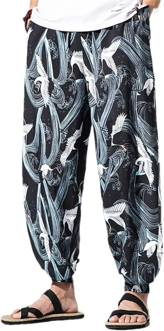 Streetwear Men's Harem Pants Harajuku Style Printing Woman Trousers Drawstring Sweatpants