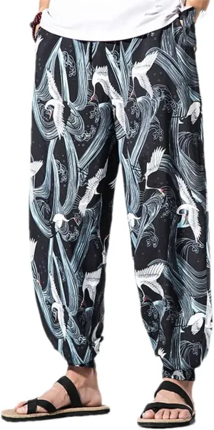 Streetwear Men's Harem Pants Harajuku Style Printing Woman Trousers Drawstring Sweatpants
