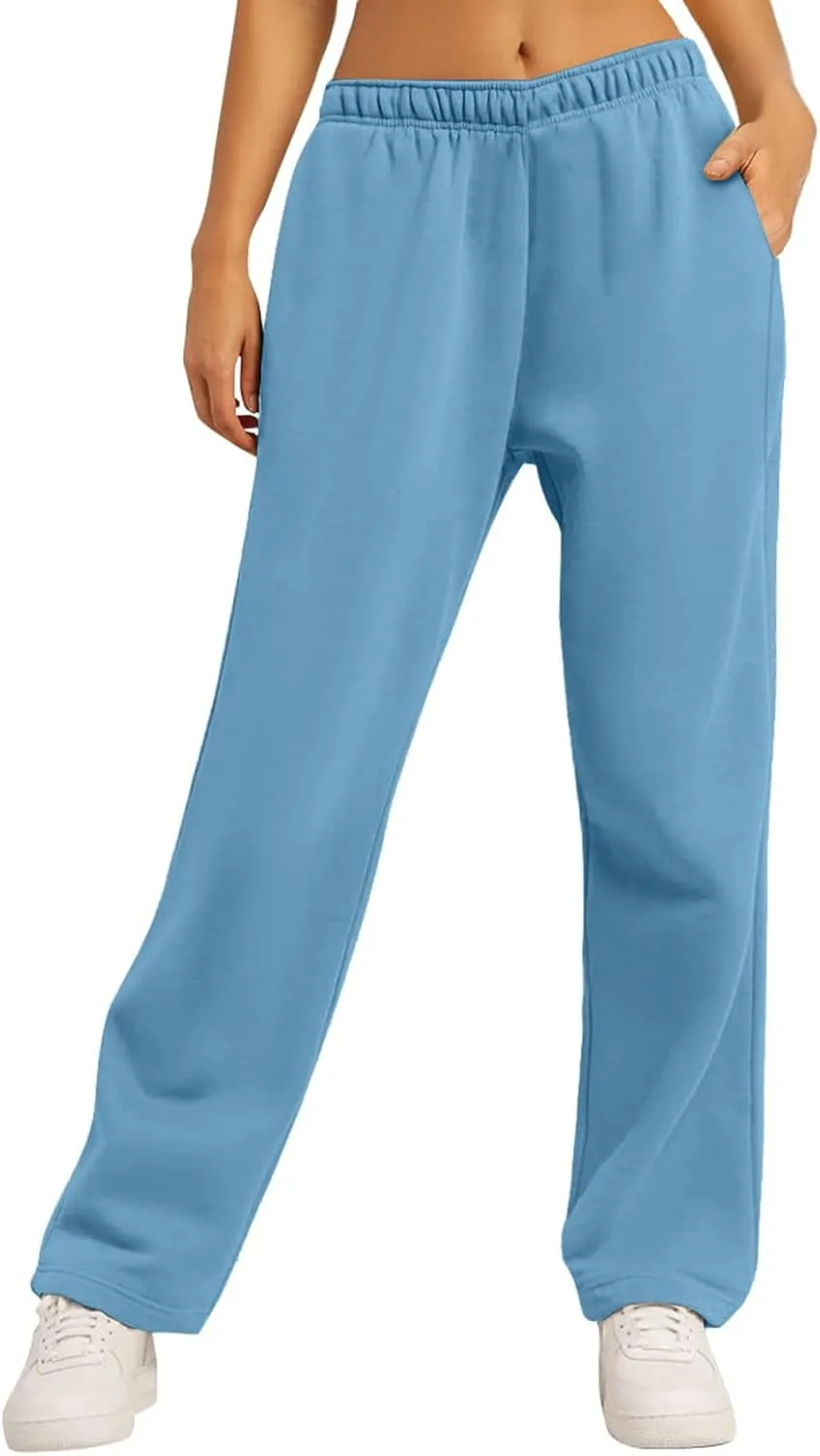 Sweatpants for Women Short Fleece Drawstring Casual Yoga Pants with Pockets Cargo Pants for Women Casual