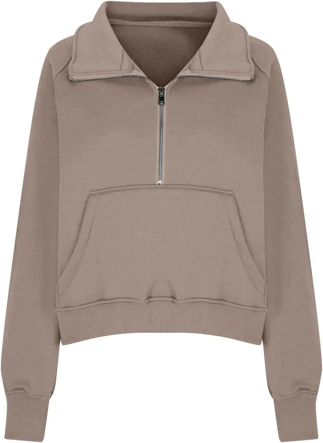 Sweatshirt for Women Half Zip Cropped Pullover Fleece Quarter Zipper Hoodies Fall Outfits Clothes Thumb Hole