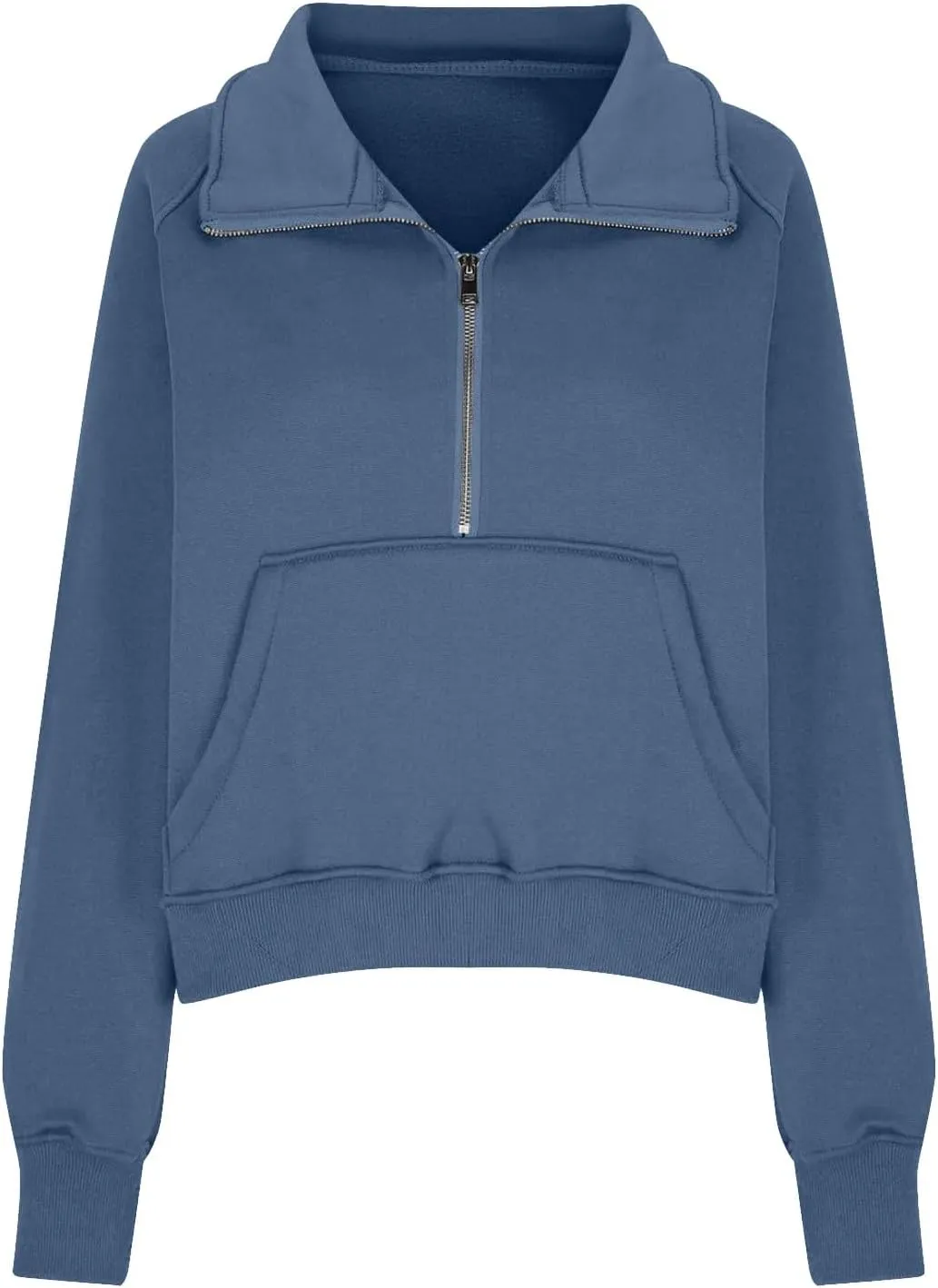 Sweatshirt for Women Half Zip Cropped Pullover Fleece Quarter Zipper Hoodies Fall Outfits Clothes Thumb Hole