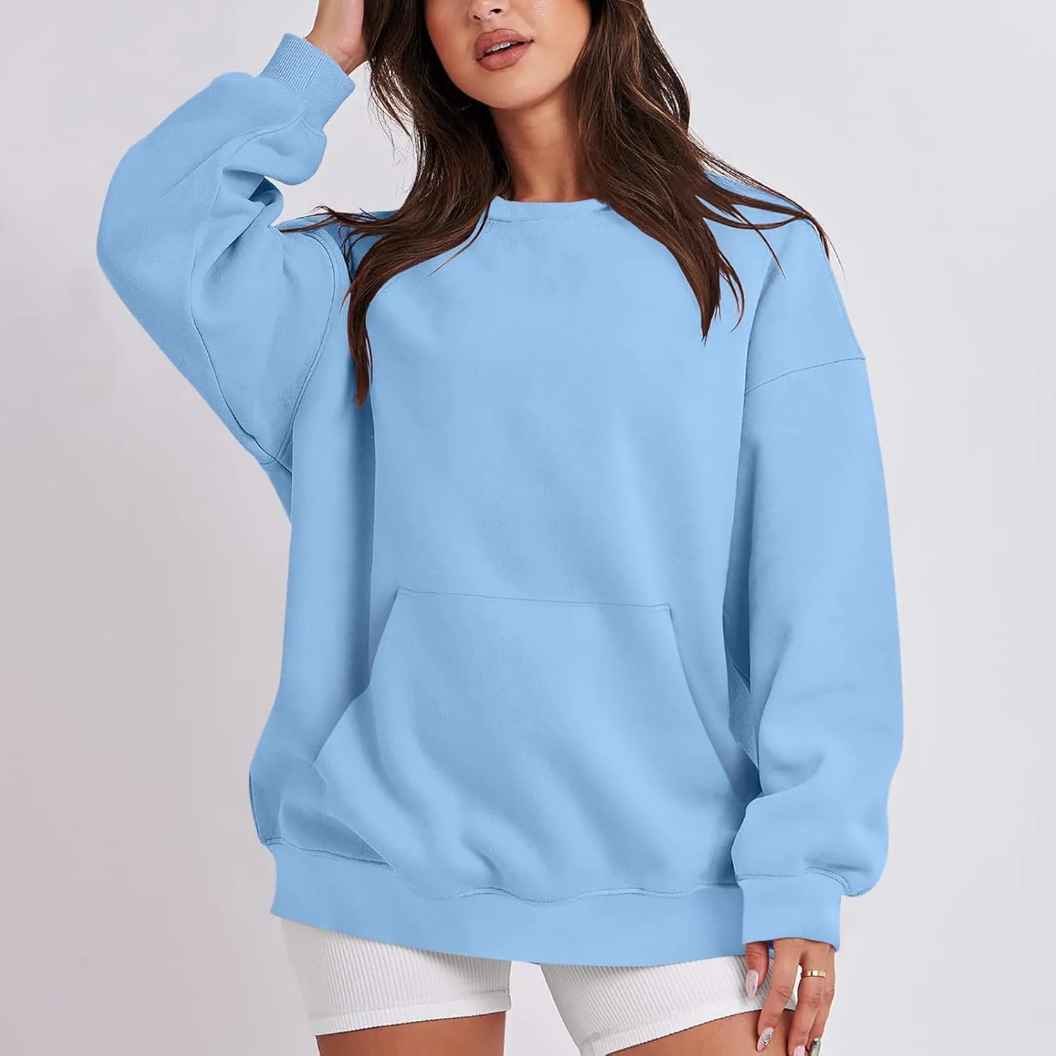 Sweatshirt For Womens Fashion 2023 Oversized Long Sleeve Crewneck Hoodie Sweatshirts Pullover Tops Fall Outfits