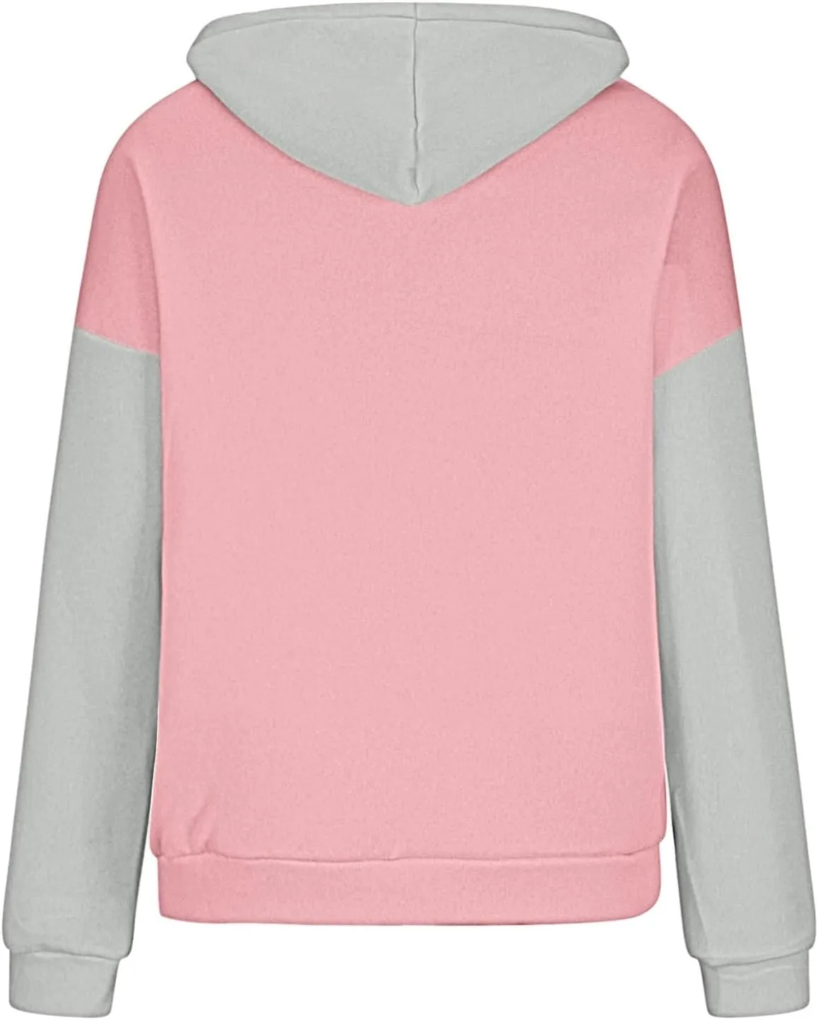 Sweatshirts for Women Oversized Drawstring Color Block Hoodies Spring Trendy Long Sleeve Pullover Tops with Pocket