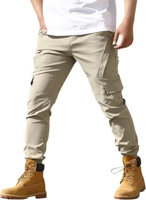 Tactical Cargo Pants for Men Active Running Pants with Multi-Pocket Lightweight Loose Trousers