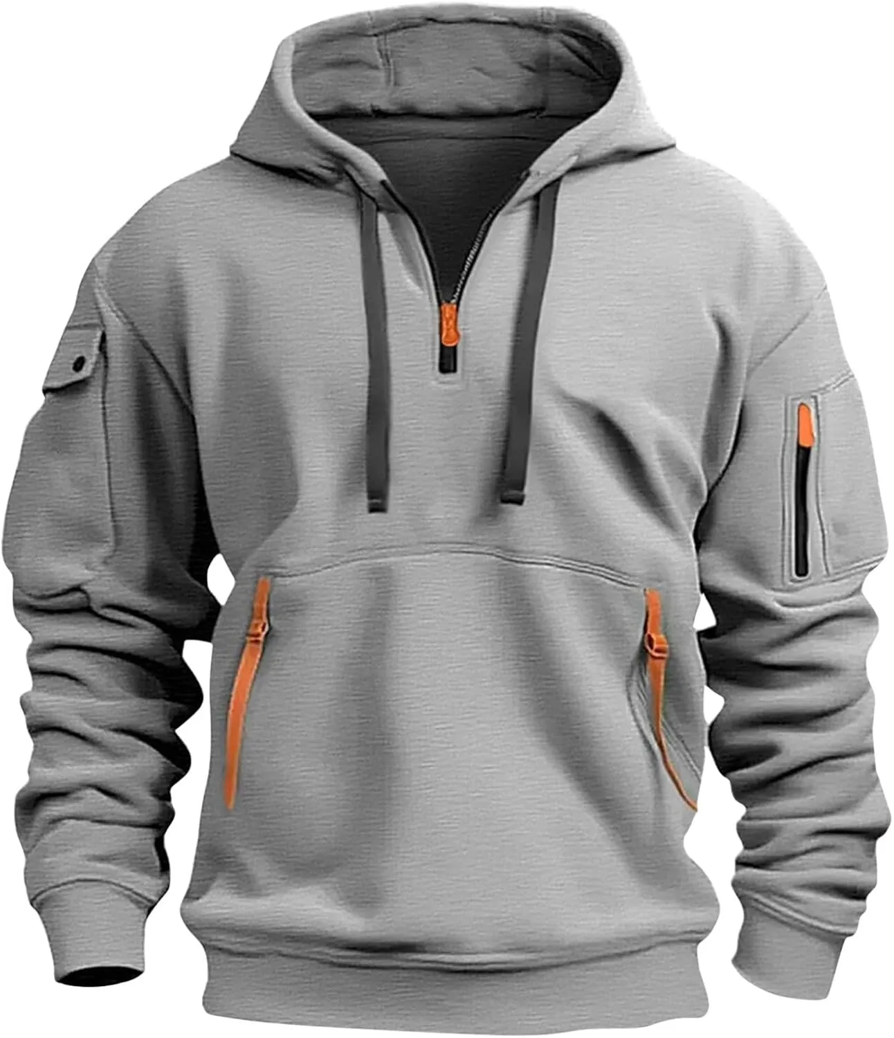 Tactical Hoodies for Men Quarter Zip Pullover Men Vintage Workout Outfits with Pockets Military Sweatshirt