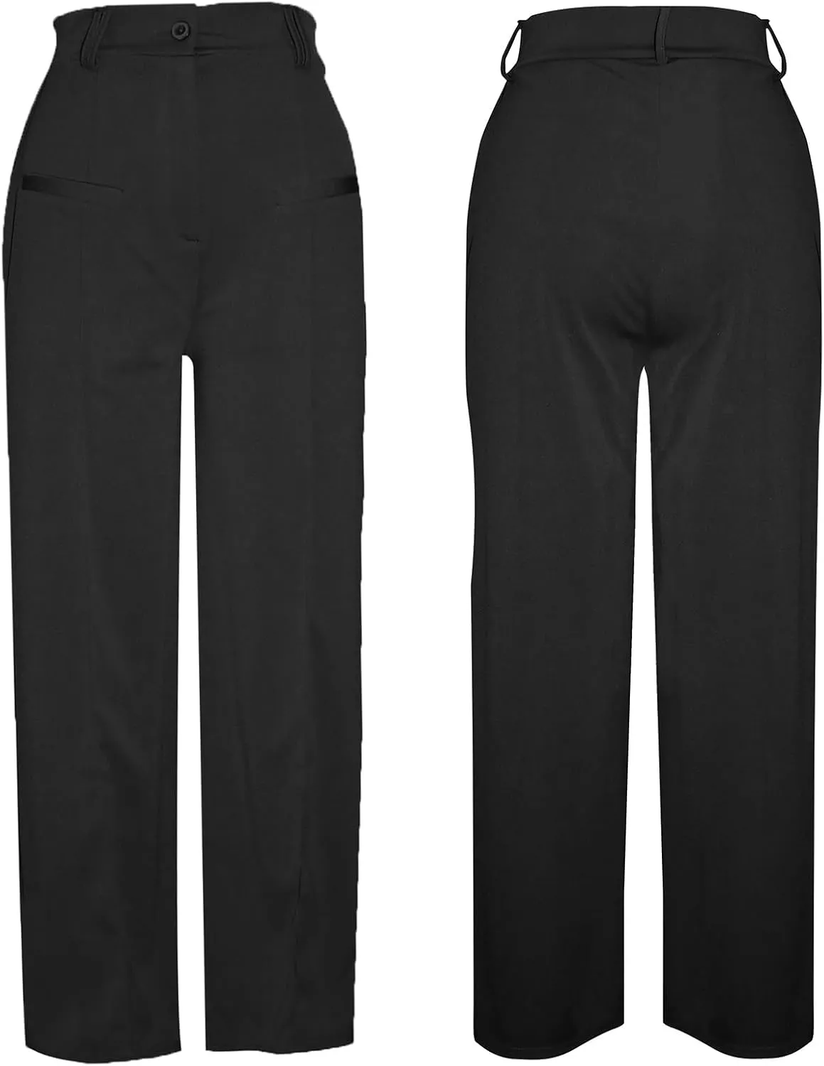 Tbahhir Women High Waisted Work Pants Wide Leg Dress Pants Straight Trousers Casual Business Slacks with Pockets