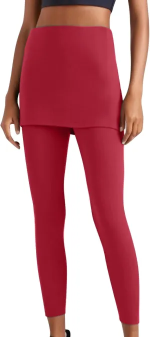 Tennis Skirted Leggings with Pockets for Women Active Skort Athletic Ruffle Pleated Golf Skapri with Skirts