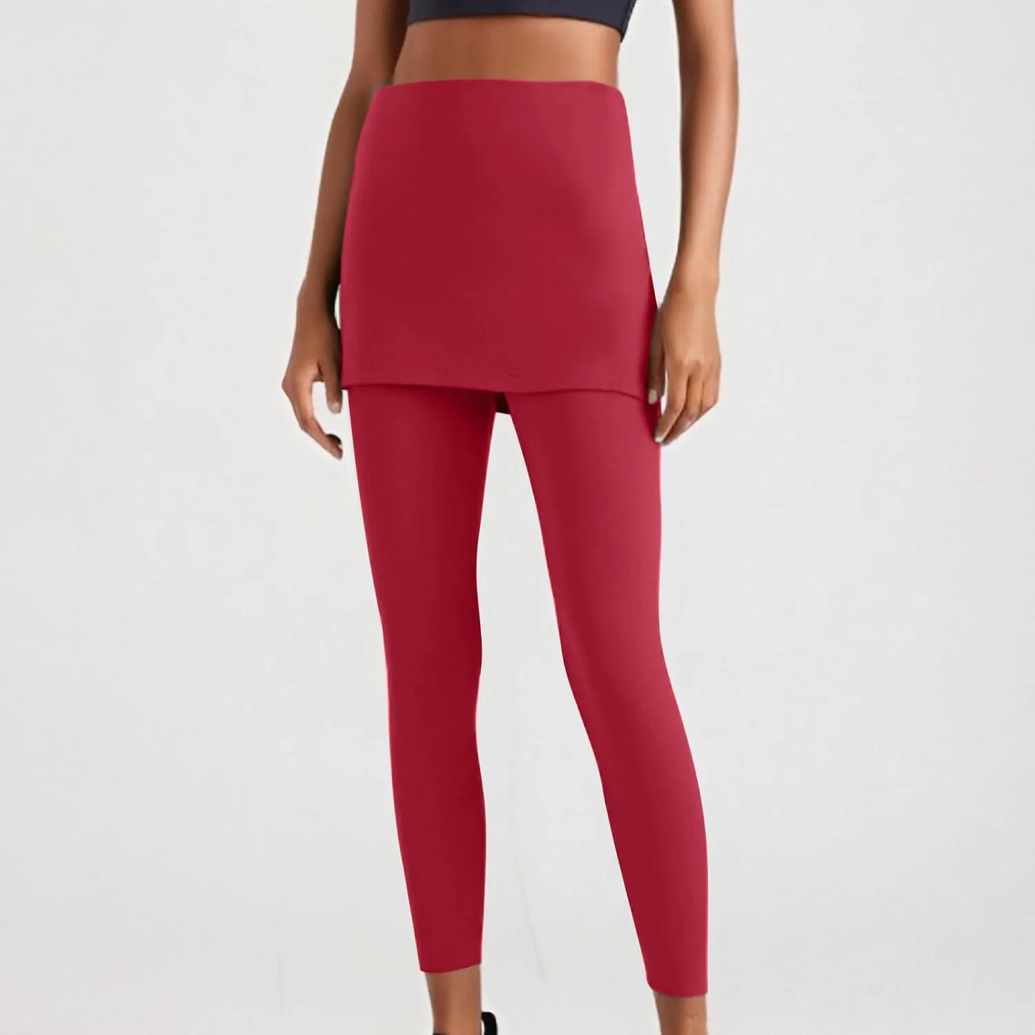 Tennis Skirted Leggings with Pockets for Women Active Skort Athletic Ruffle Pleated Golf Skapri with Skirts