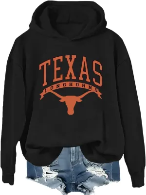Texas Sweatshirt Women Texas Shirt Texas Sweatshirt Texas Word Pattern Sweatshirts Texas Graphic Printed Hoodie