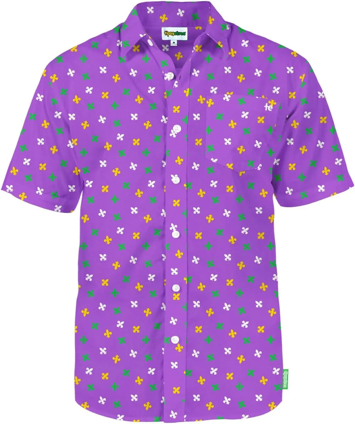 Tipsy Elves Button Down Shirts for Men - Valentine’s Day, Mardi Gras and St Patrick’s Day Men’s Button Ups