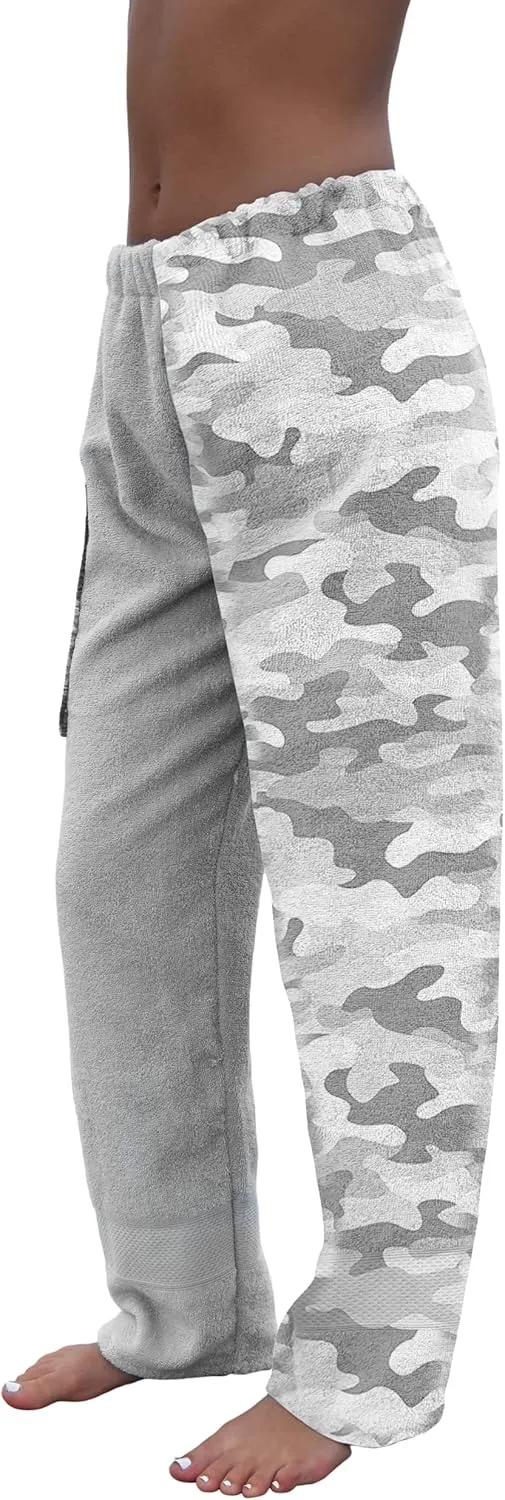 Towel Pants for Swimmers  Cotton Terry Towel Pants  Beach Coverup  Swim wear - Grey Camo Camouflage Pattern