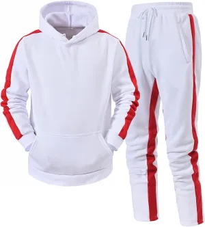 Tracksuit Men 2 Piece Set Big and Tall Long Sleeve Hooded Activewear Suits Gym Workout Training Stretchy Outfits