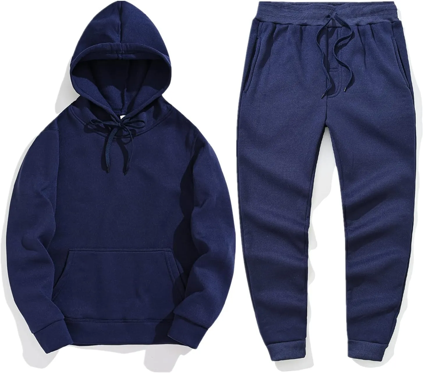 Tracksuit Men 2 Piece Set Big and Tall Long Sleeve Hooded Activewear Suits Gym Workout Training Stretchy Outfits