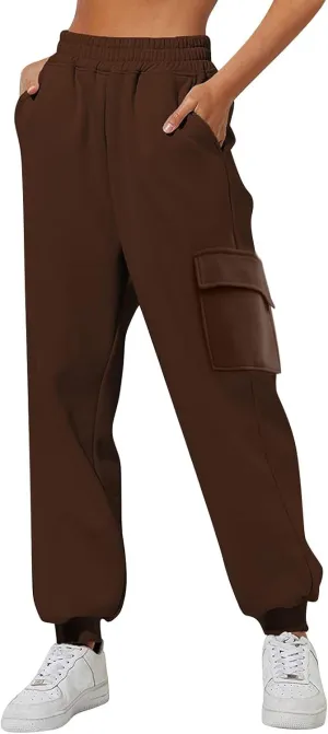 Trendy Sweatpants for Women 2024 Cargo Pants Women Casual Solid Elastic Casual Pants with Pockets Trousers
