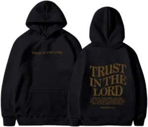 Trust in the Lord Christian Bible Verse Hoodie Jesus Saves Faith Sweatshirt Pullover Tops Fall Harajuku Stre