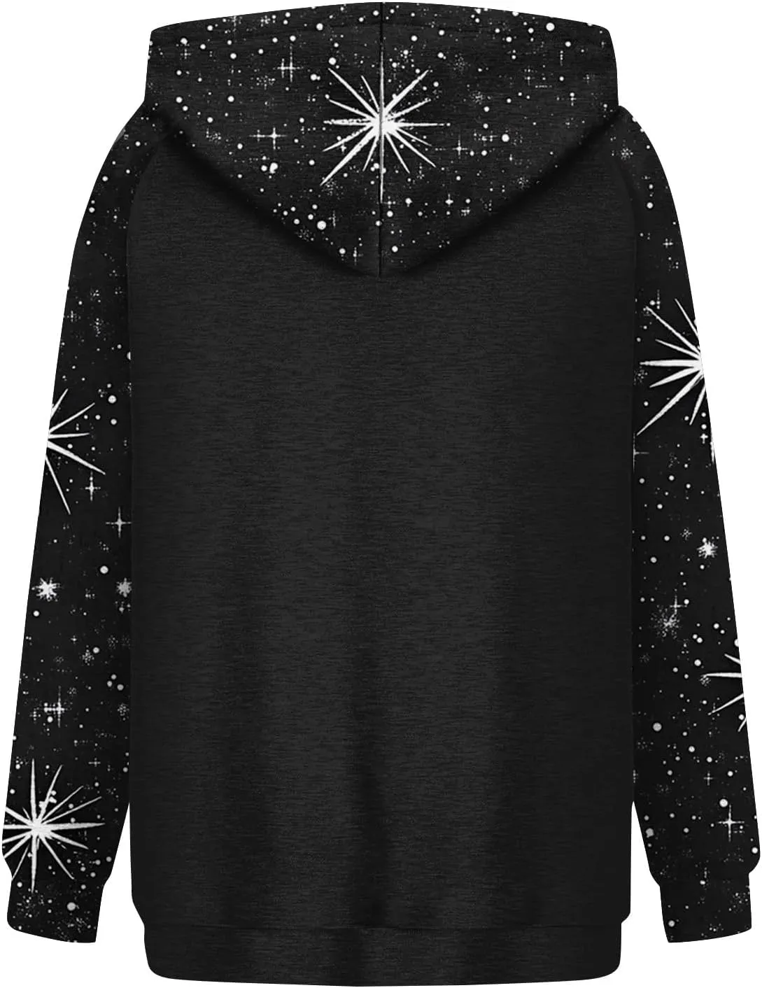 Ugly Christmas Hoodie, Womens Long Sleeve 2024 Sweatshirts Loose O Neck Shirt Snowflake Print Pullover Tshirt Daily Tops