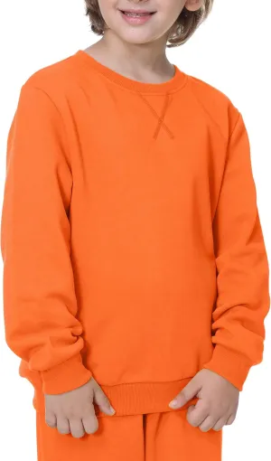 UNACOO Sweatshirt Kids Crewneck Long Sleeve Fleece Sweatshirt Pullover Cotton Tops for Boys or Girls (Age 3-12 Years)