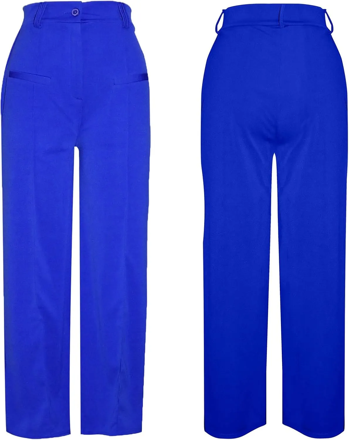 Vakkest Women High Waist Wide Leg Pants Casual Loose Palazzo Long Slacks Business Work Office Trousers with Pockets