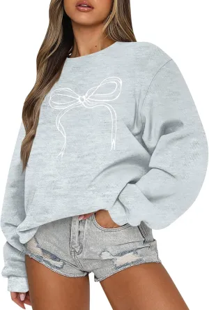 Valentines Sweatshirts for Women Crewneck Comfy Cute Oversized Sweatshirt Baggy Drop Shoulder Cotton Fleece Pullover