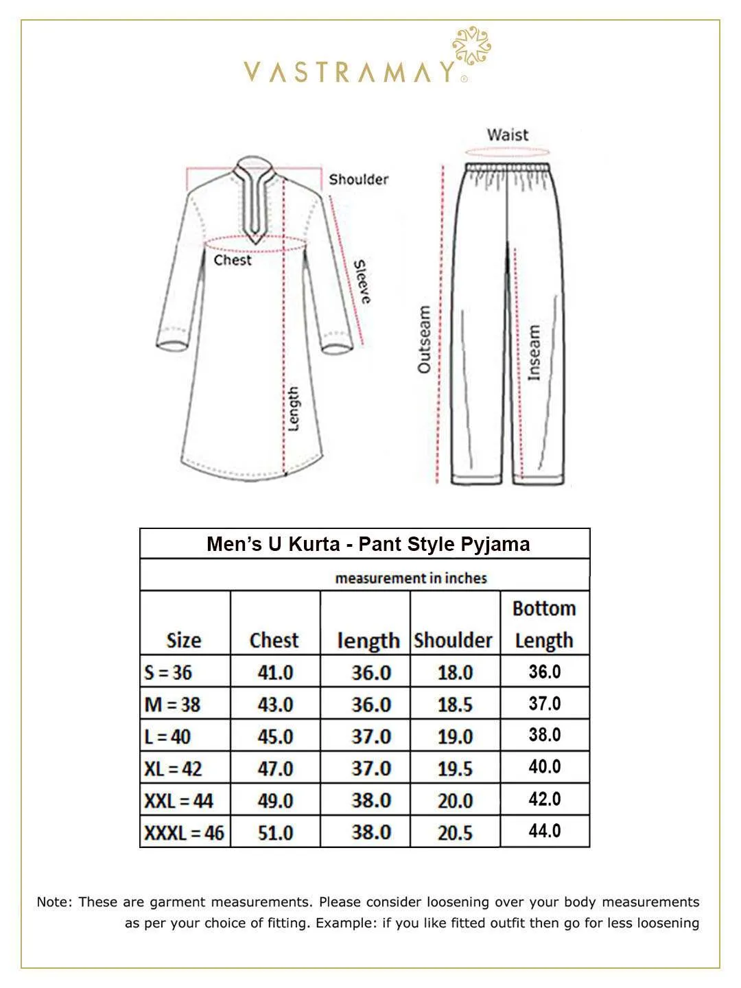 VASTRAMAY Men's Black Silk Kurta Set