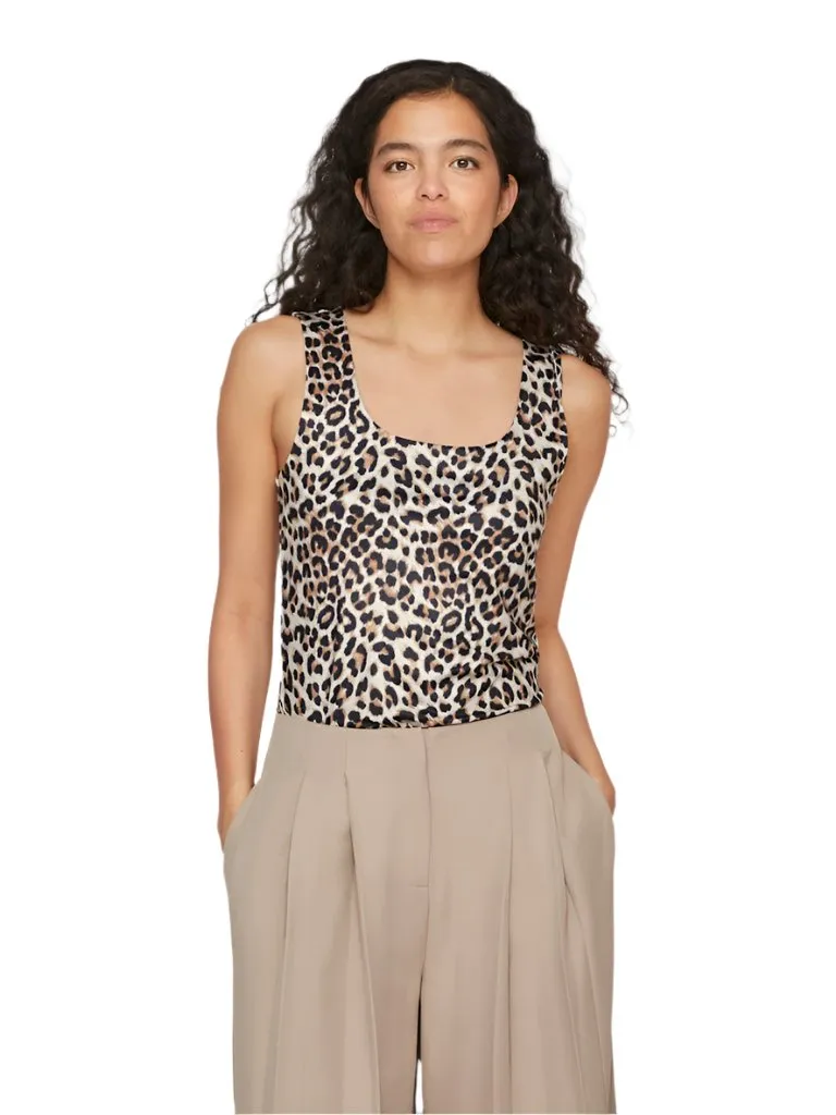 Vila Womens Top Kenza Tank Caramel Cafe/Leo