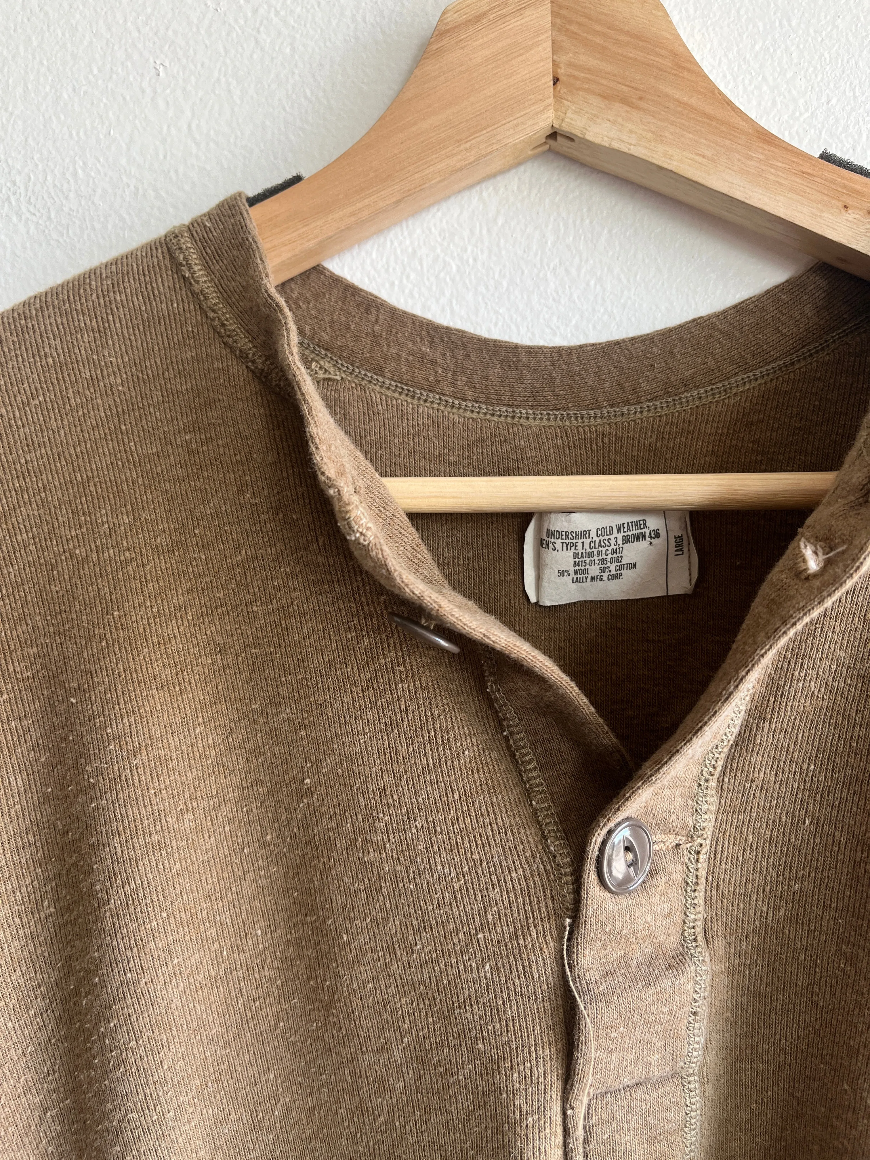 Vintage 1990s Military Issue Olive Thermal Shirt