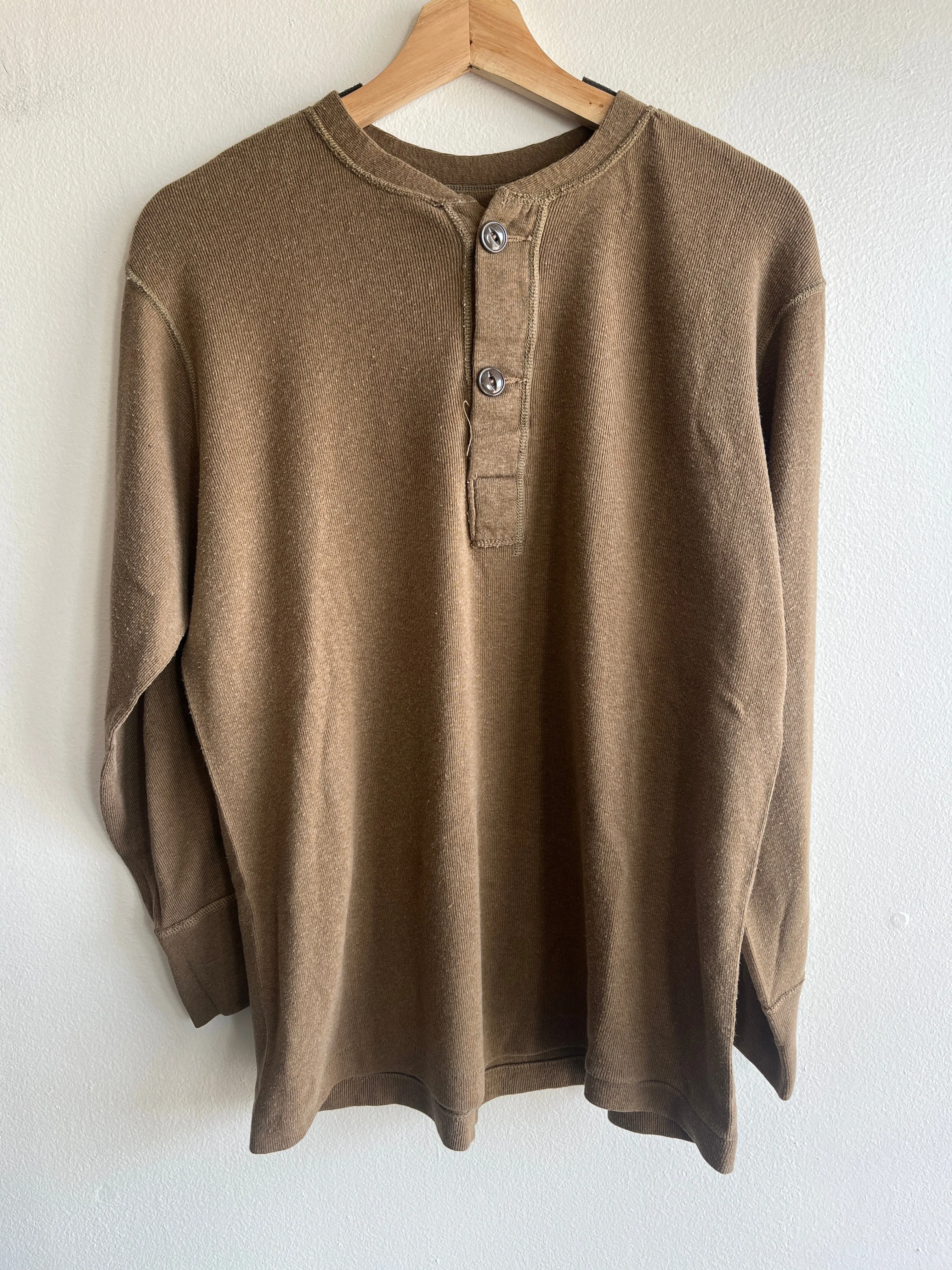 Vintage 1990s Military Issue Olive Thermal Shirt