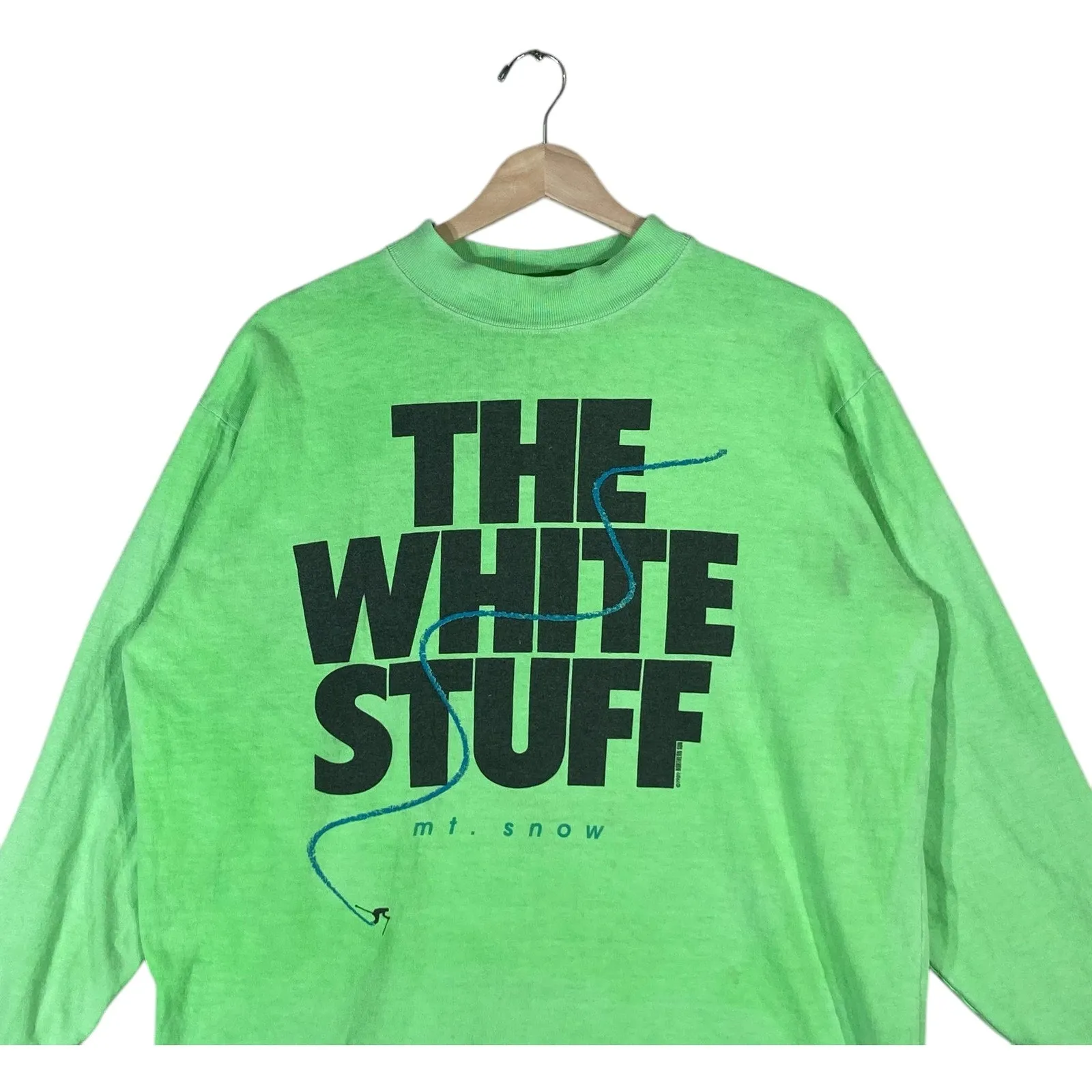Vintage"The White Stuff" Mt. Snow Spellout Long Sleeve 90s