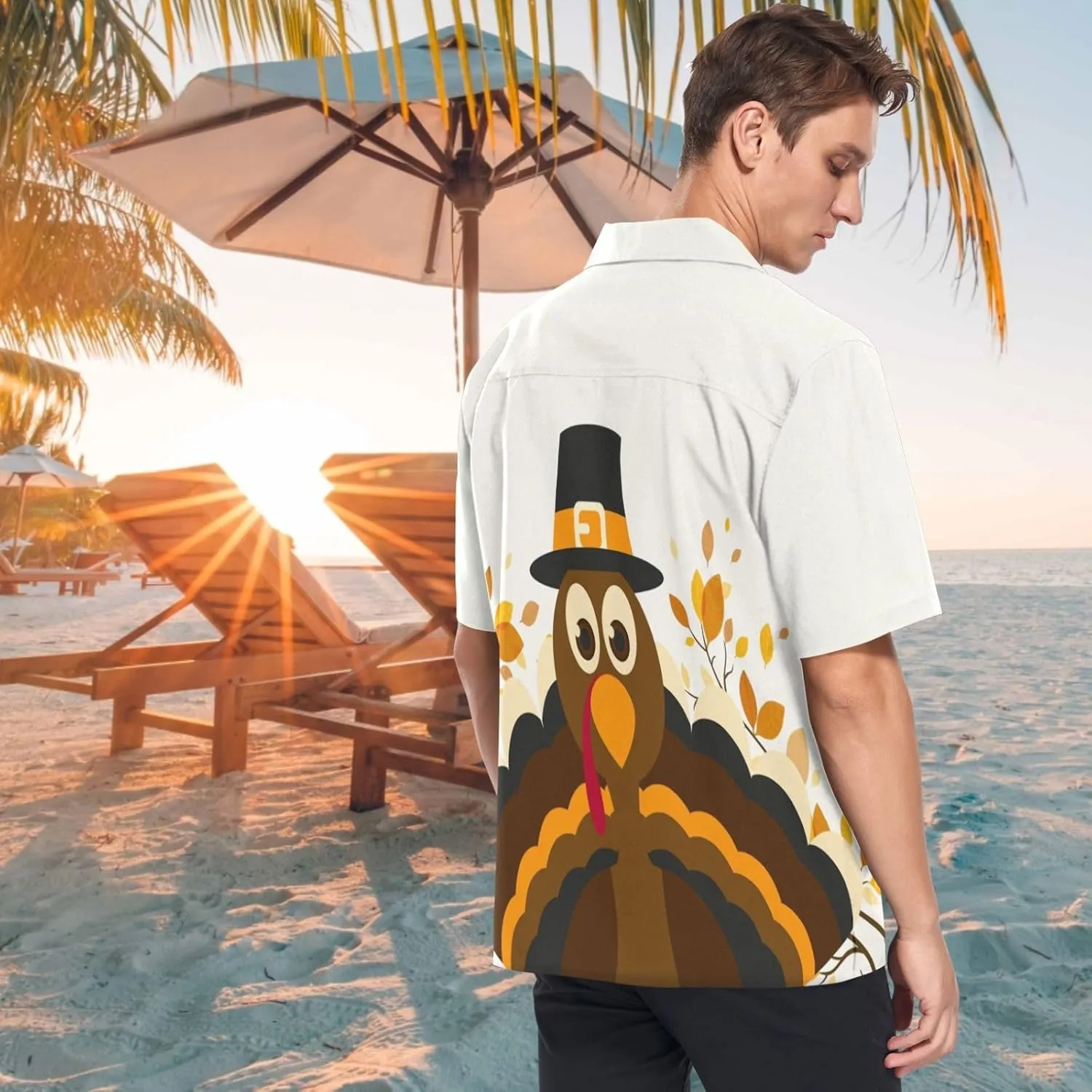 visesunny Novelty Mens Hawaiian Shirts Casual Tropical Short Sleeve Button Down Shirt Summer Beach Shirts S-XXXL