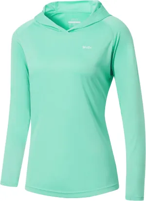 Willit Women's UPF 50  Sun Protection Hoodie SPF Shirt long sleeve Hiking Fishing Outdoor Shirt Lightweight Hoodie