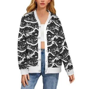 Winter Town Women's Cardigan Button Sweater Custom Women's Cardigan (Model H73)