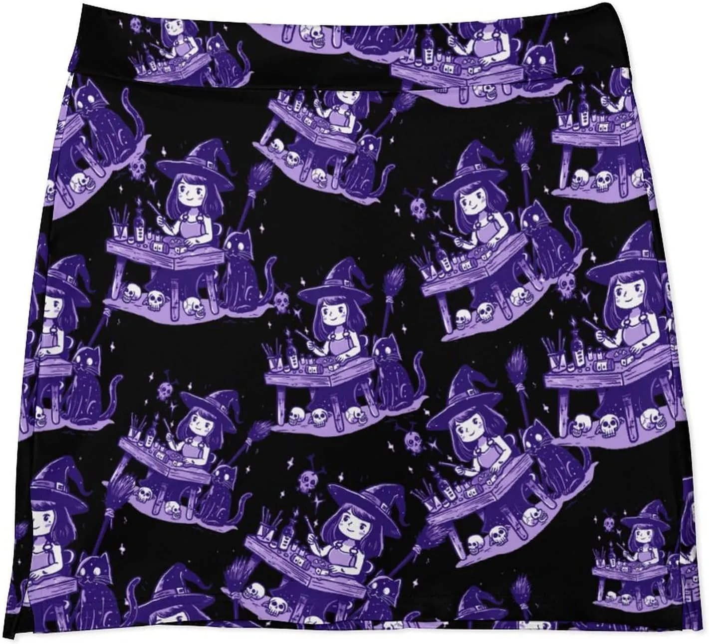Witch Crafts Women's Skort Athletic Skirt Golf Skorts A-line Skirts with Built-in Shorts Pockets