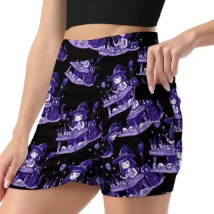 Witch Crafts Women's Skort Athletic Skirt Golf Skorts A-line Skirts with Built-in Shorts Pockets