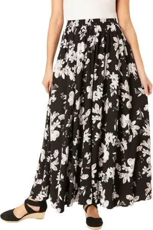 Woman Within Women's Plus Size Pull-On Elastic Waist Soft Maxi Skirt