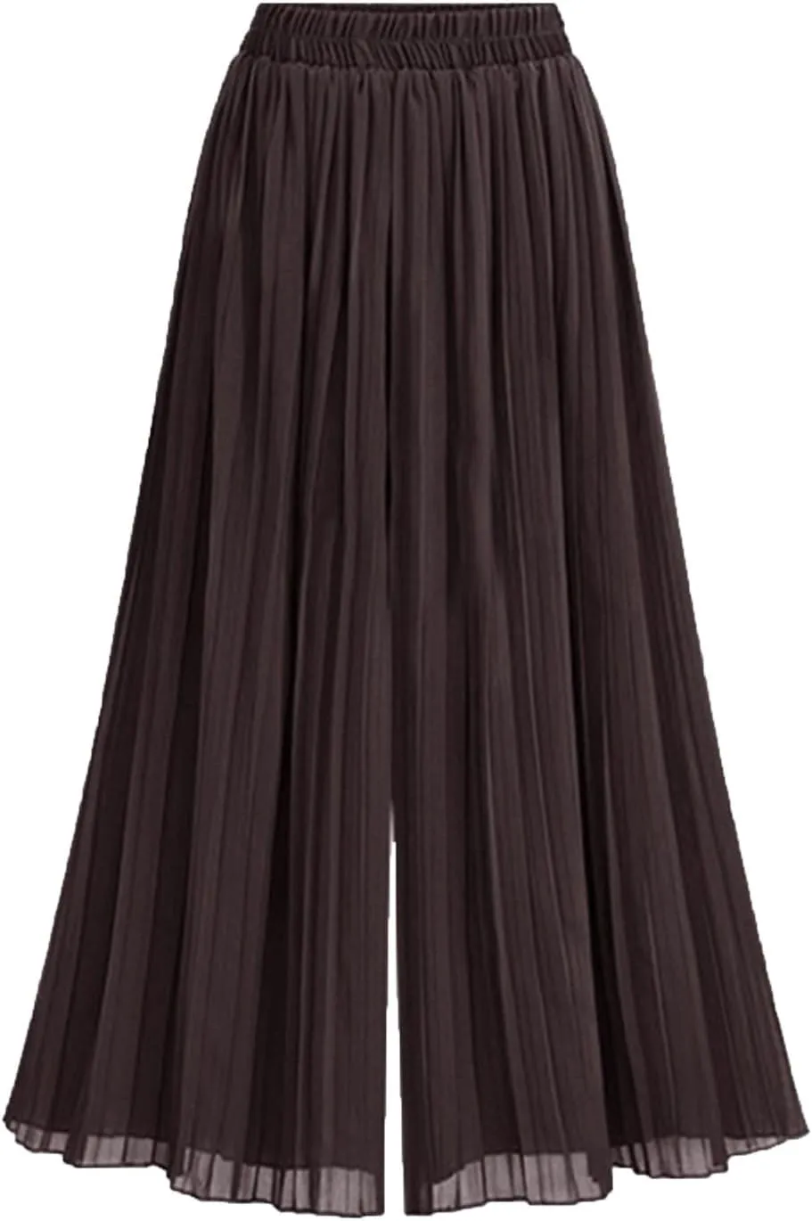 Women Palazzo Pants High Waisted Wide Leg Pants Pleated Chiffon Baggy Casual Travel Beach Summer Flowy Lounge Trouser
