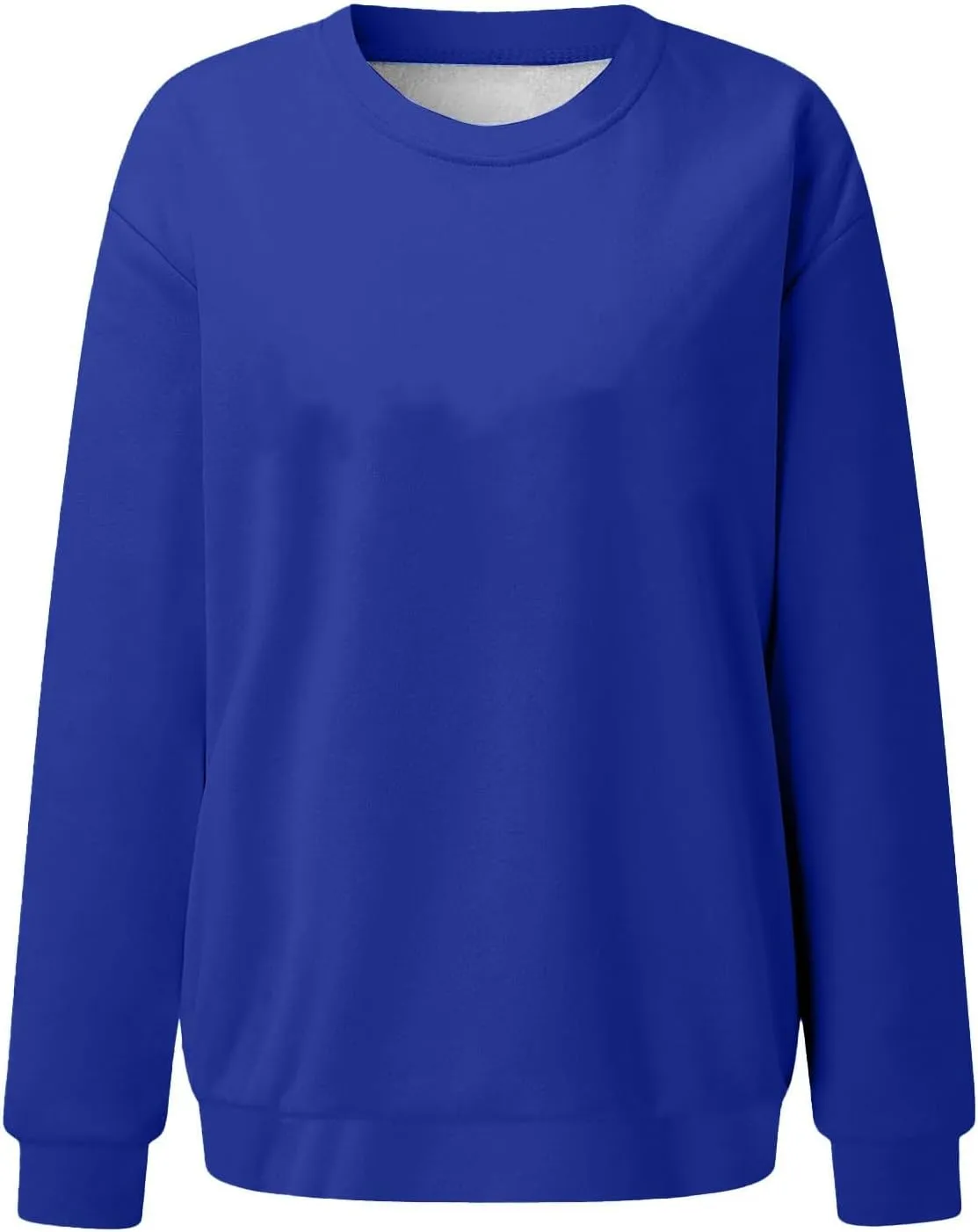 Women Solid Color Sweatshirt Long Sleeve Crewneck Pullover Fit Comfy Shirts Blouses 2025 Spring Fall Casual Tops