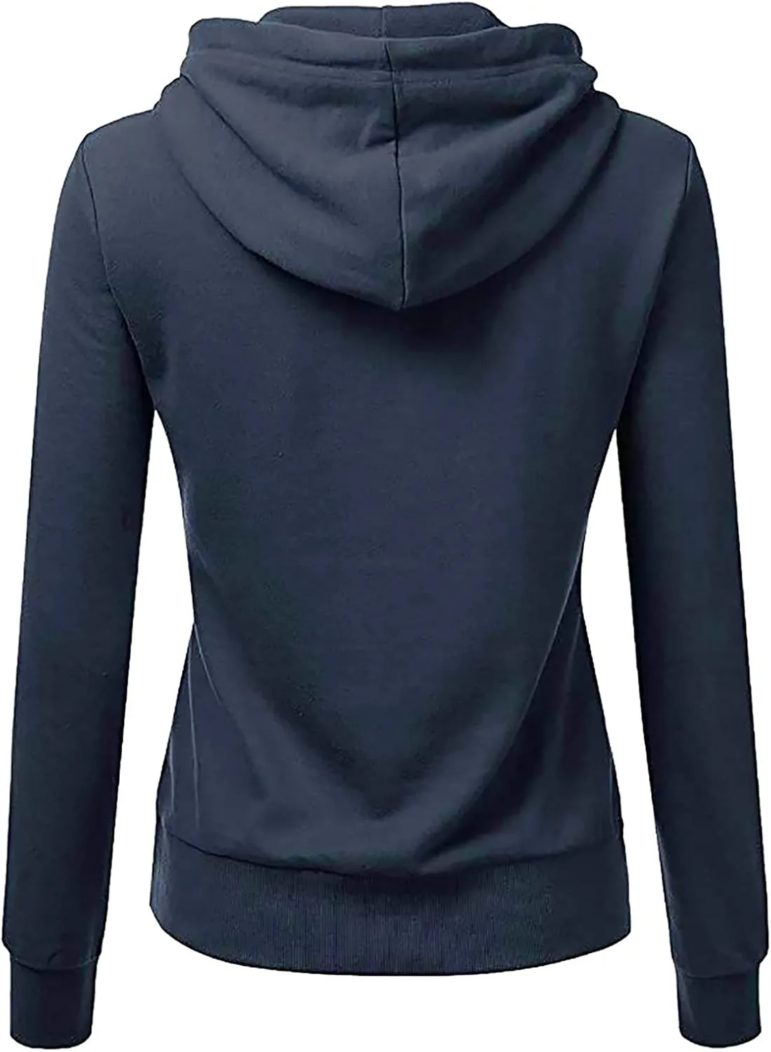Women Solid Hooded Sweatshirts Long Sleeve Pocket Sweatshirt Slim Fit Pullover Tops Preppy Teen Girl Clothes