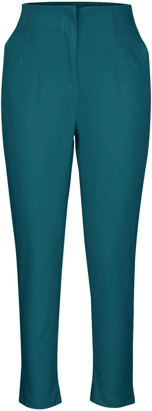 Women Suit Pants Dressy Elegant High Elastic Waisted Stretchy Tummy Control Business Work Pants Casual Skinny Pants