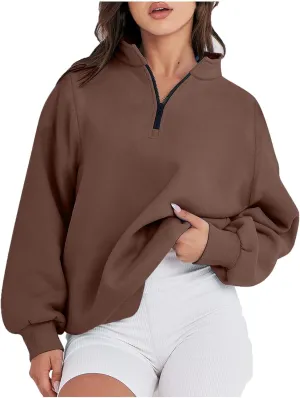Womens 2023 Tredny Fall Zip Up Fleece Sweatshirt Puff Sleeve Pullover Tops Long Sleeve Fall Teen Girl Y2K Hoodies