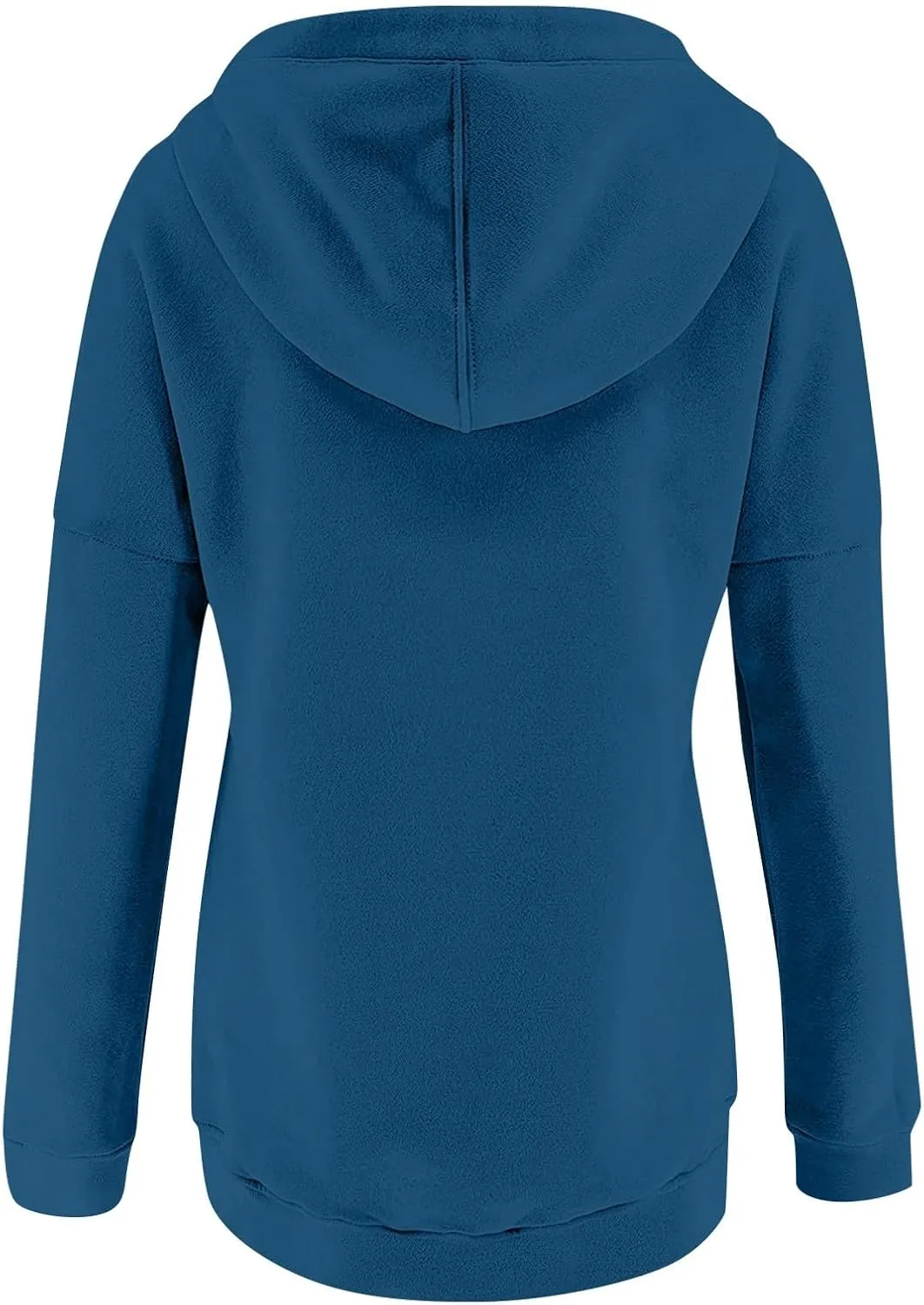 Womens 2024 Hooded Casual Button Collar Drawstring Hoodies Fall Fashion Plain Tunic Hoodies Sweatshirts