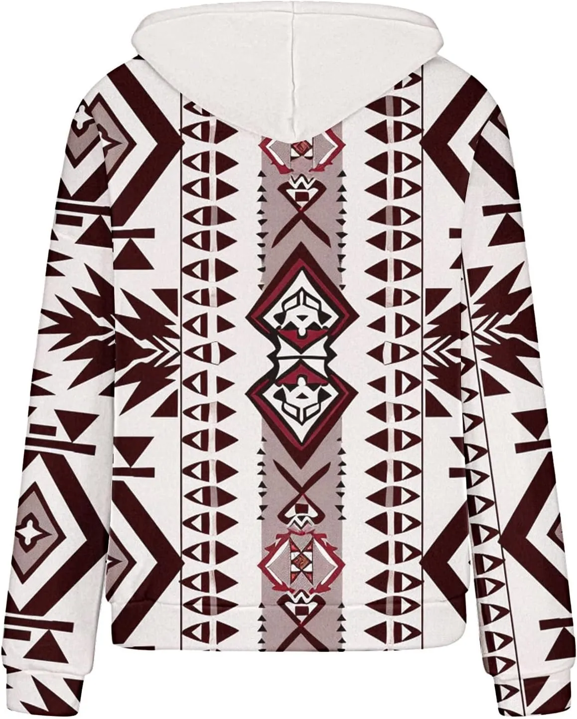 Women's Aztec Ethnic Style Hoodies Sweatshirts Casual Western Print Tops Long Sleeve Pocket Hooded Sweatshirt