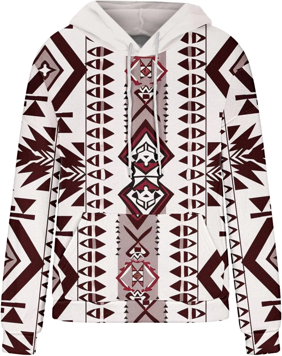 Women's Aztec Ethnic Style Hoodies Sweatshirts Casual Western Print Tops Long Sleeve Pocket Hooded Sweatshirt